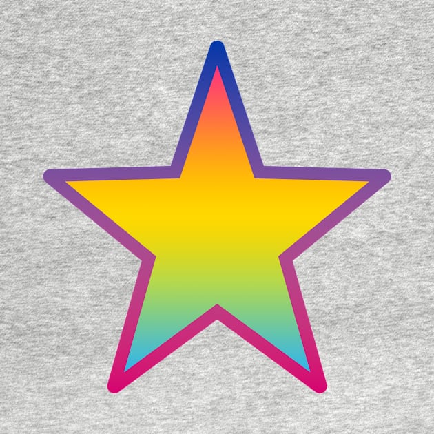 Bi+ Star (Pan Flag with upside-down Bi Flag outline) by opalaricious